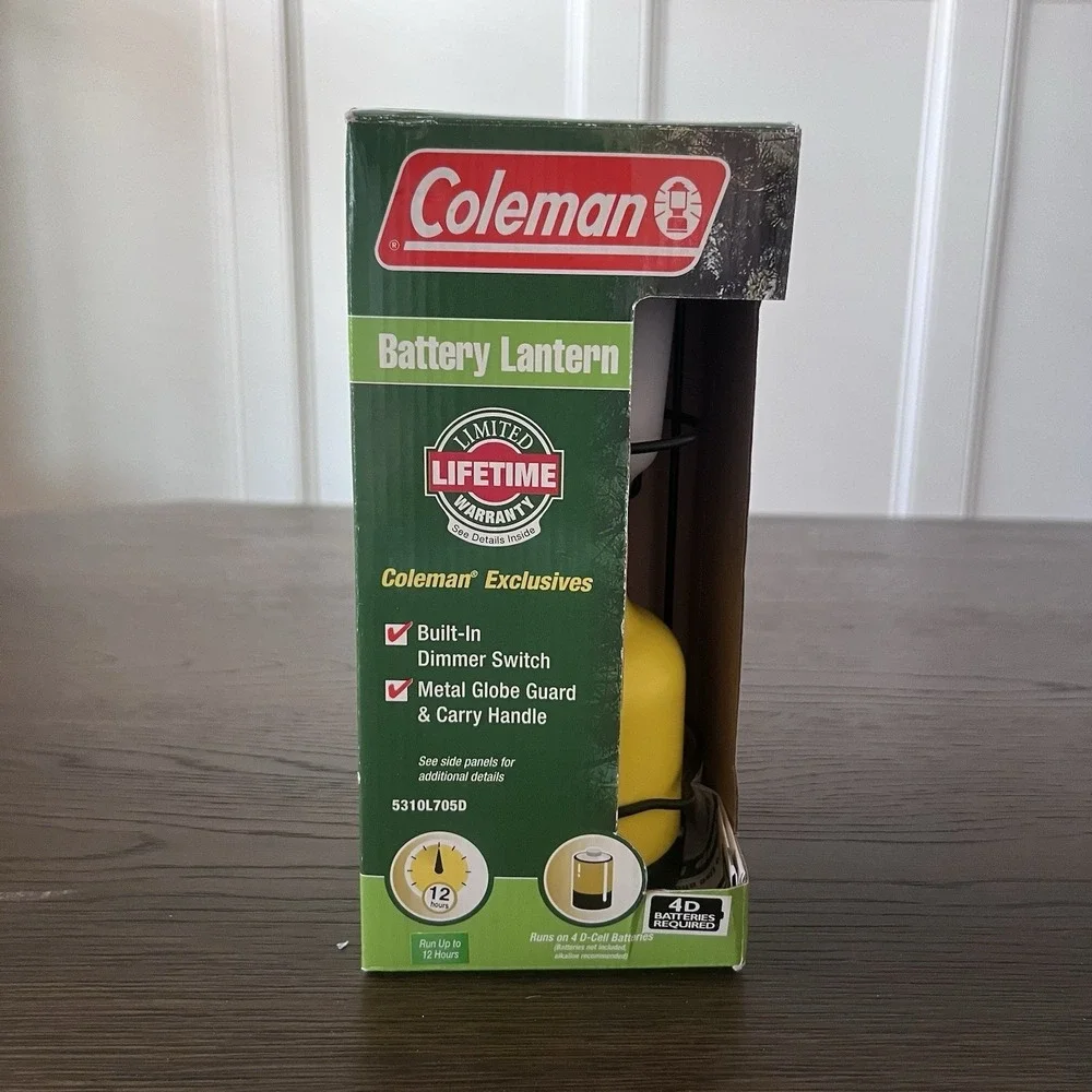Coleman Personal Size Battery Power Camp Lantern yellow 16 Hours Switch NEW‎